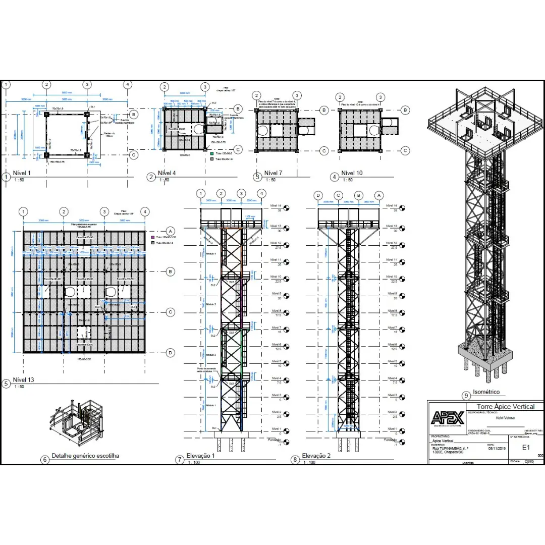 Torre em estrutura metálica